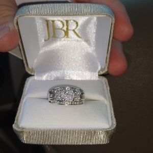 Moissanite ring set in sterling silver